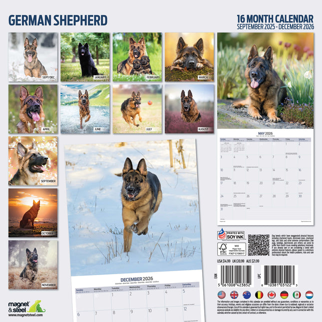 Magnet & Steel Duitse Herder Kalender 2026