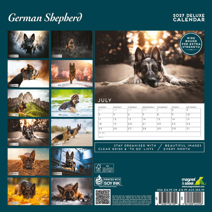 Magnet & Steel Duitse Herder Kalender 2027 Deluxe