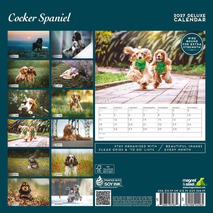 Magnet & Steel Engelse Cocker Spaniel Kalender 2027 Deluxe