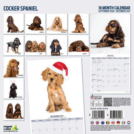 Magnet & Steel Engelse Cocker Spaniel Modern Kalender 2027