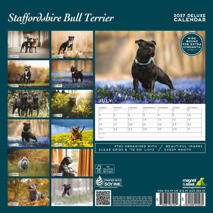 Magnet & Steel Staffordshire Bull Terrier Kalender 2027 Deluxe