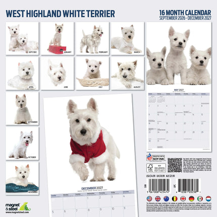Magnet & Steel West Highland White Terrier Modern Kalender 2026