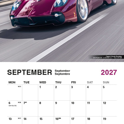 ML Publishing Super Cars Kalender 2027