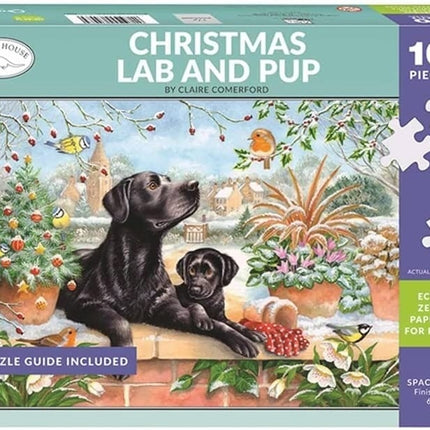 Otterhouse Christmas Lab and Pup Puzzel 1000 Stukjes