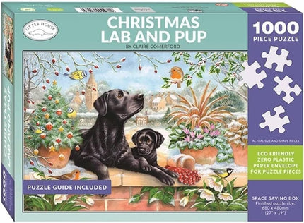 Otterhouse Christmas Lab and Pup Puzzel 1000 Stukjes