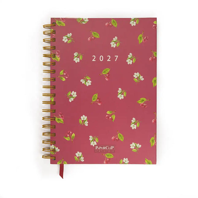 Paperclip Bureau Agenda Cherries Pattern 2027 – Paperclip