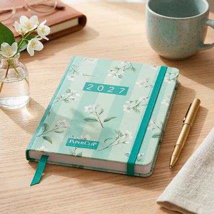 Paperclip Pocket Agenda Green Stripes A6 – Paperclip