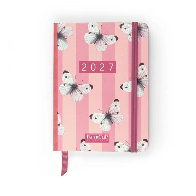 Paperclip Pocket Agenda Pink Stripes A6 – Paperclip