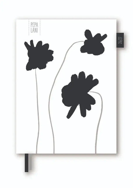 Pepa Lani Pepa Lani Agenda 2026-2027 Black & White Poppy Flower