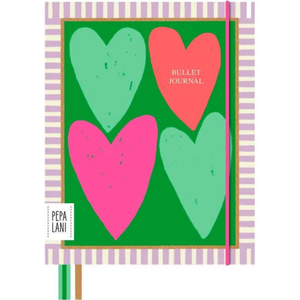 Pepa Lani Pepa Lani Bullet Journal Flower Big Hearts Green & Red