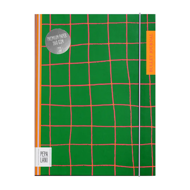 Pepa Lani Pepa Lani Bullet Journal PRO Flower Green Checkers Pink Details