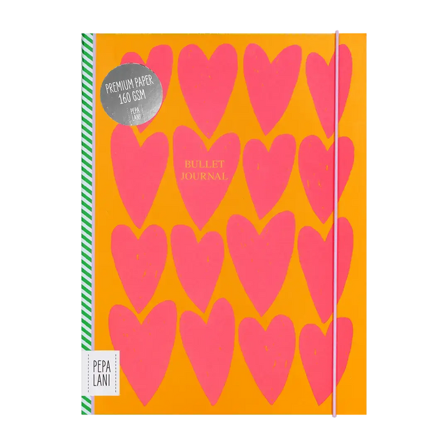 Pepa Lani Pepa Lani Bullet Journal PRO Flower Pink Orange Fancy Hearts