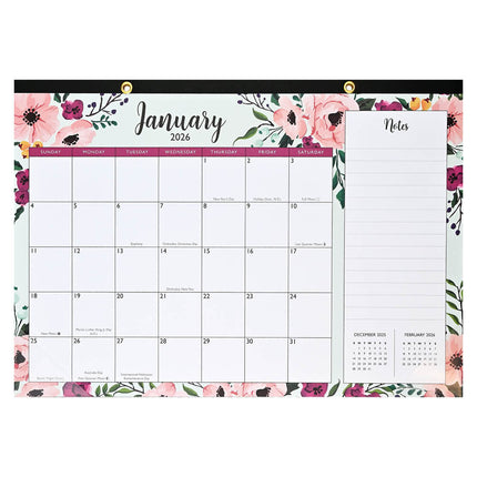 Peter Pauper Desk Pad Kalendar 2026 Floral