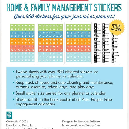 Peter Pauper Home & Family Management Planner Stickers