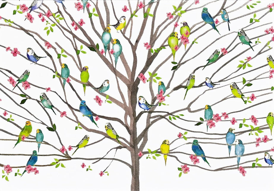 Peter Pauper Tree of Budgies Notitiekaarten 14 stuks met Enveloppe