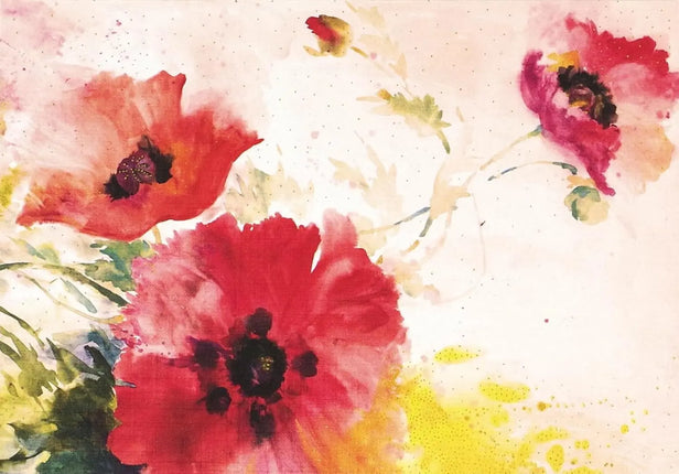 Peter Pauper Watercolor Poppies Notitiekaarten 14 stuks met Enveloppe