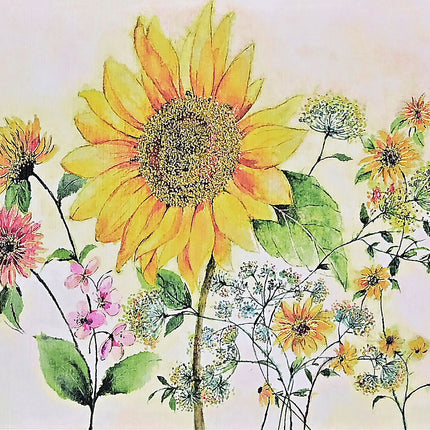 Peter Pauper Watercolor Sunflower Notitiekaarten 14 stuks