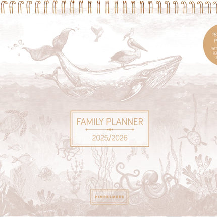 Pimpelmees Pimpelmees Family Planner 18 maanden 2025-2026 Warm nude