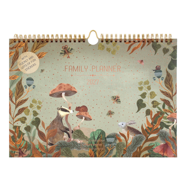 Pimpelmees Pimpelmees Family Planner 2027 Deer Grassy Green