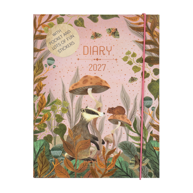 Pimpelmees Pimpelmees Magical Forest A5 Agenda 2027 Badger Warm Red