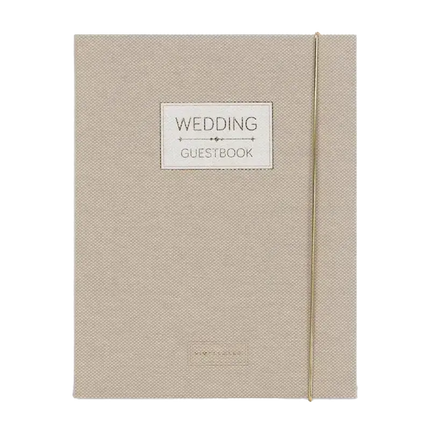 Pimpelmees Pimpelmees Wedding Guestbook Mono Luxe Linnen Warm Nude