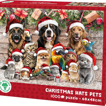 Plenty Gifts Christmas Hats Pets Puzzel 1000 Stukjes