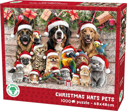 Plenty Gifts Christmas Hats Pets Puzzel 1000 Stukjes