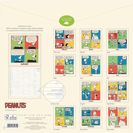 Portico Snoopy Family Kalender 2027