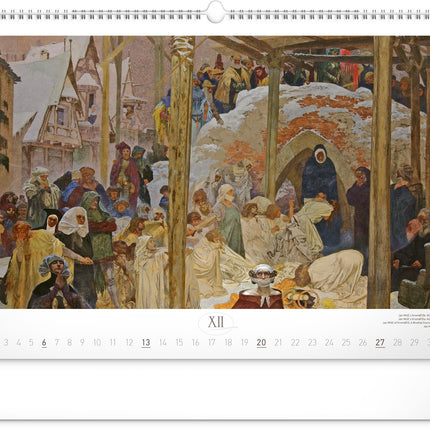 Presco Alphonse Mucha Kalender Groot 2026