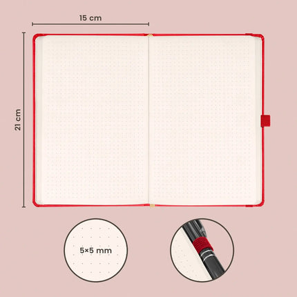 Presco Aprint Red Notitieboek A5 Stippen