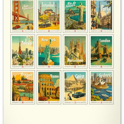 Presco Vintage Posters -Steden Kalender 2026 Groot