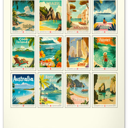 Presco Vintage Posters - Tropisch Paradijs Kalender 2026 Groot