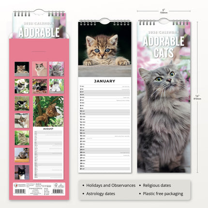 Red Robin Adorable Cats Slimline Kalender 2026