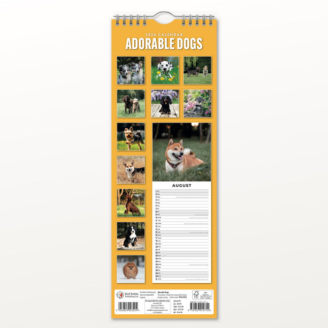 Red Robin Adorable Dogs Slimline Kalender 2026