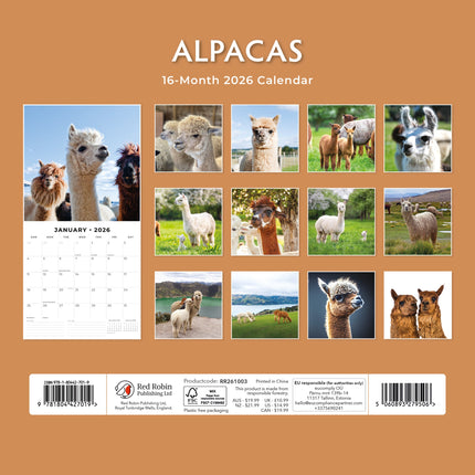 Red Robin Alpaca Kalender 2026