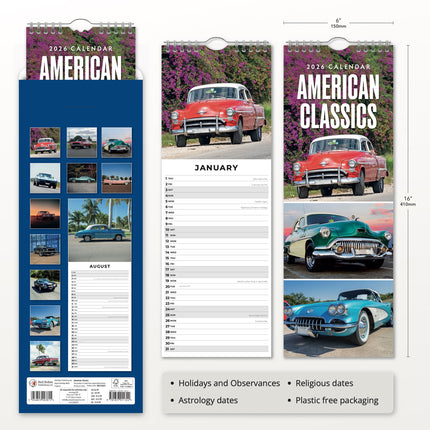 Red Robin American Classics Slimline Kalender 2026