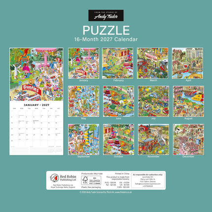 Red Robin Andy Tudor Puzzle Artwork Kalender 2027
