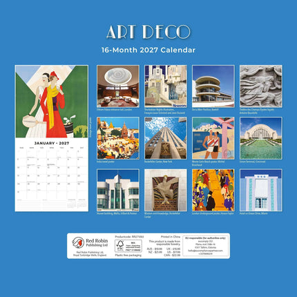 Red Robin Art Deco Kalender 2027