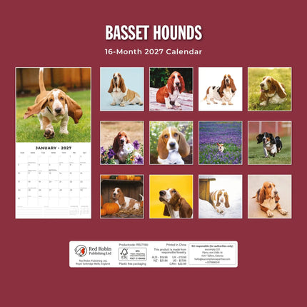 Red Robin Basset Hound Kalender 2027