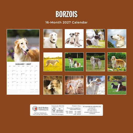 Red Robin Borzois Kalender 2027