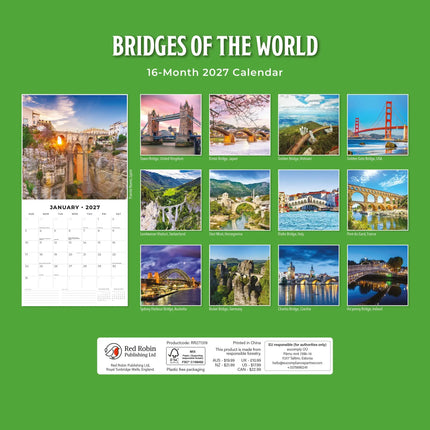 Red Robin Bridges of the World Kalender 2027