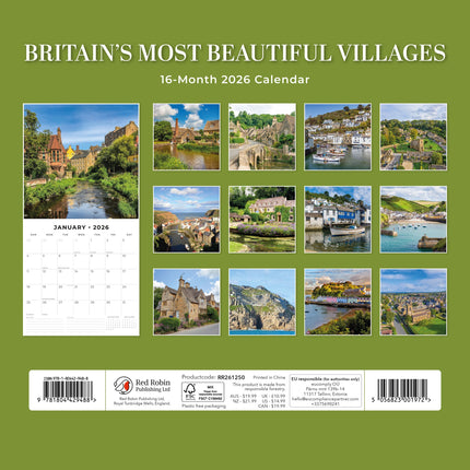 Red Robin Britain's Most Beautiful Villages Kalender 2026