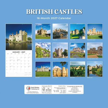Red Robin British Castles Kalender 2027