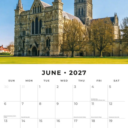 Red Robin British Cathedrals Kalender 2027