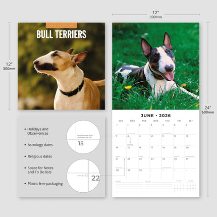 Red Robin Bull Terrier Kalender 2026