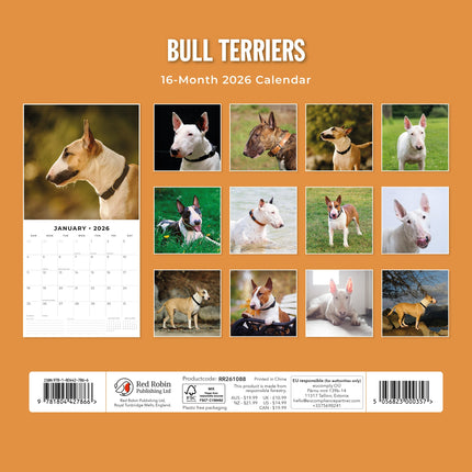 Red Robin Bull Terrier Kalender 2026