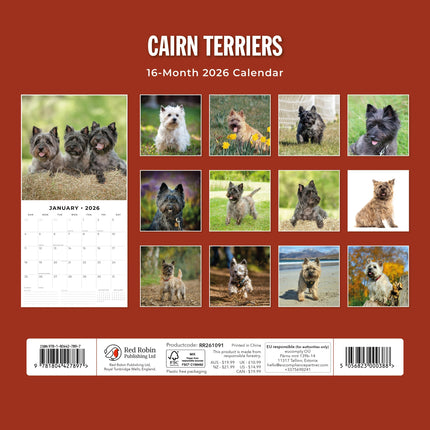 Red Robin Cairn Terrier Kalender 2026