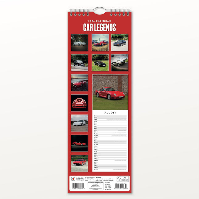 Red Robin Car Legends Slimline Kalender 2026