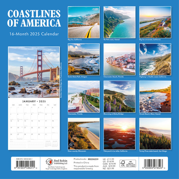 Red Robin Coastlines of America Kalender 2025