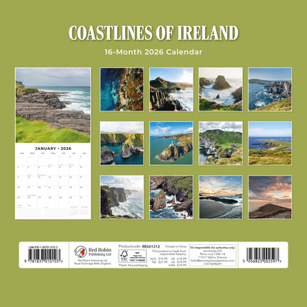 Red Robin Coastlines of Ireland Kalender 2026